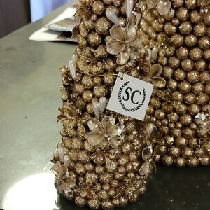 Salzburg Creations Gold/Pearl Decorative Trees - Set of 3